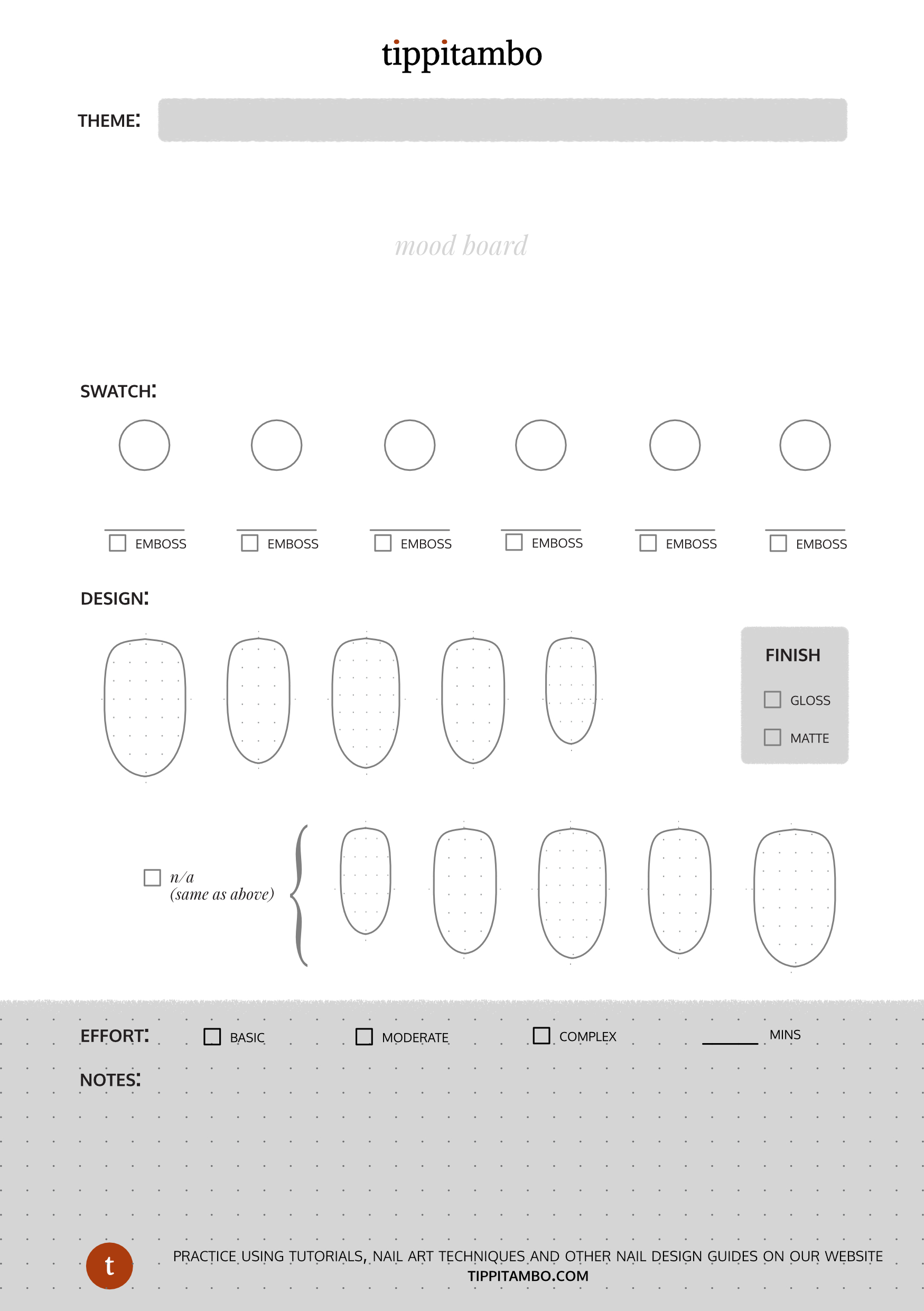 Design your own nail art with this free digital sketch template download – tippitambo
